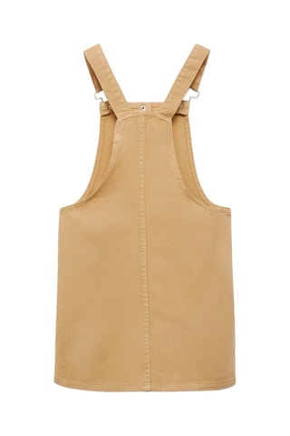 Robe chasuble courte en jean - Marron