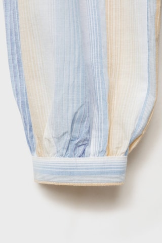 Robe froncée rayures - Bleu clair