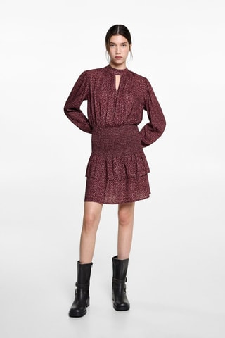 Robe imprimée Lurex - Grenat