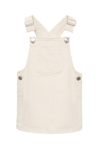 Robe chasuble courte en jean - Ecru