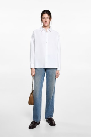 Chemise coton oversize - Blanc cassé