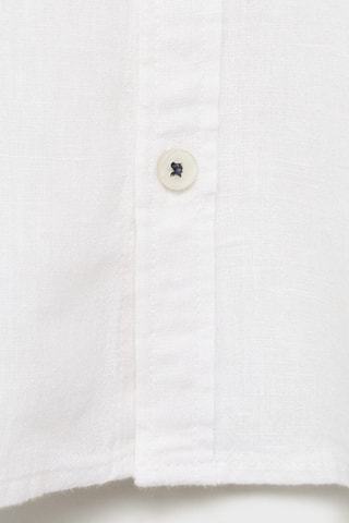 Chemise lin col mao - Blanc