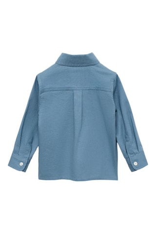 Chemise coton style polo - Bleu