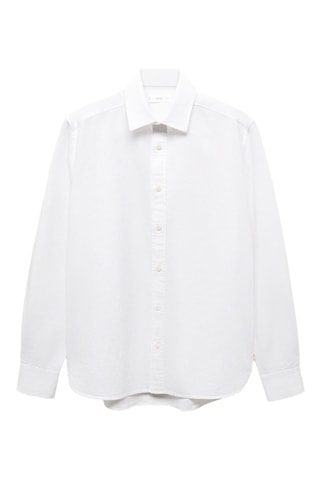 Chemise regular-fit lin - Blanc cassé