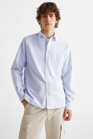 Chemise oxford en coton - Bleu