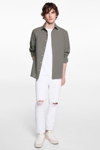 Chemise regular fit coton - Kaki