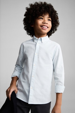 Chemise 100 % coton rayures Oxford - Vert d'eau