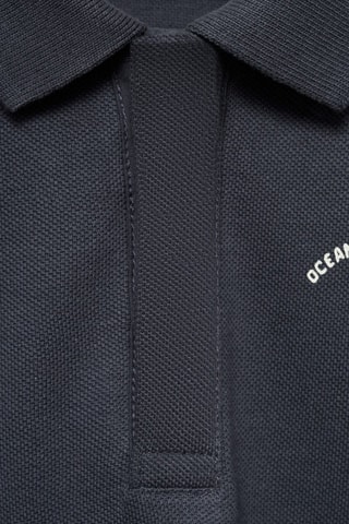 Polo coton imprimé - Gris foncé