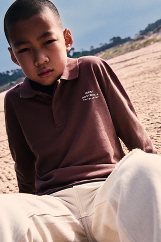 Polo détail brodé - Bordeaux