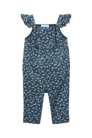 Salopette imprimée volants - Bleu marine