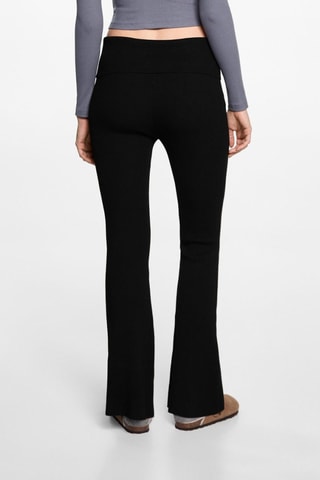 Legging flare maille côtelée - Noir