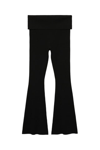 Legging flare maille côtelée - Noir