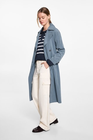 Trench fluide ceinture - Bleu