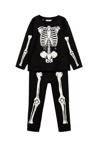 Pyjama squelette phosphorescent - Noir