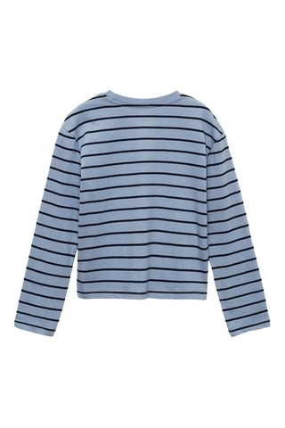 T-shirt coton à rayures - Bleu