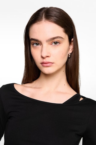 T-shirt manches longues bretelle - Noir