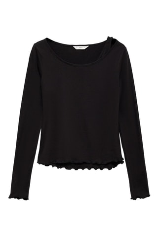 T-shirt manches longues bretelle - Noir