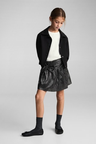 T-shirt manches longues détail strass - Blanc cassé