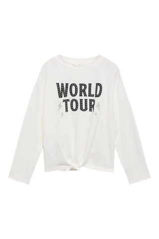 T-shirt imprimé clouté - Blanc cassé