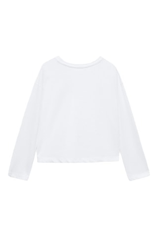 T-shirt détails brodés - Blanc cassé