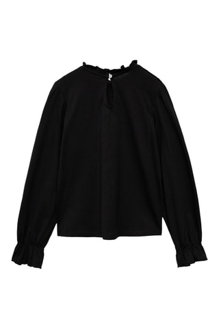 T-shirt détails froncés - Noir