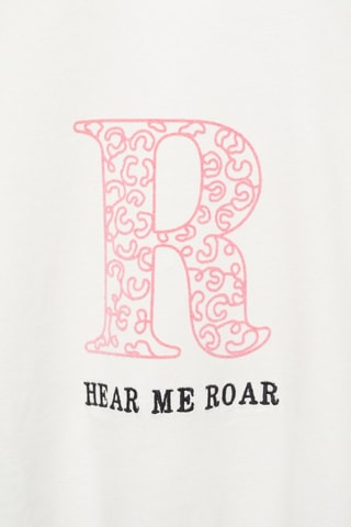 T-shirt coton imprimé - Blanc cassé