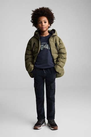 T-shirt coton manches longues - Bleu marine