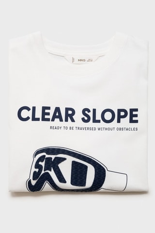 T-shirt manches longues imprimé - Blanc cassé