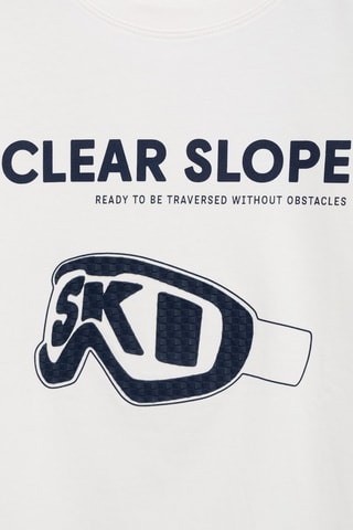 T-shirt manches longues imprimé - Blanc cassé