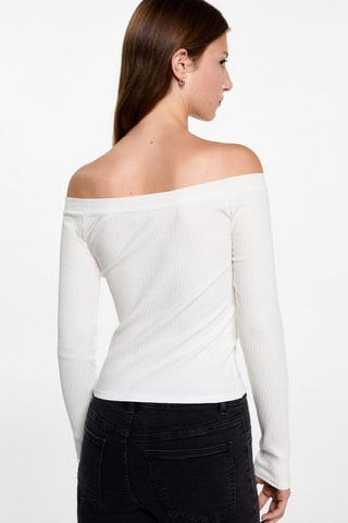 T-shirt épaules dénudées - Blanc cassé