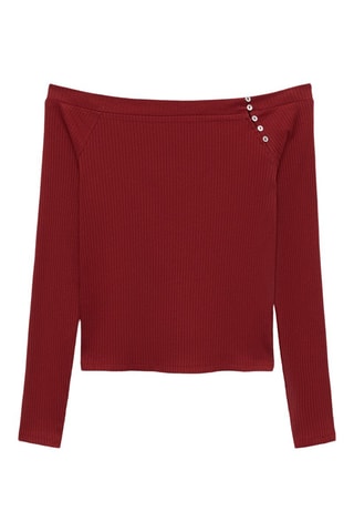 T-shirt épaules dénudées - Rouge