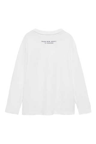 T-shirt manches longues imprimé - Blanc cassé
