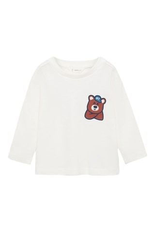 T-shirt imprimé ours - Blanc cassé