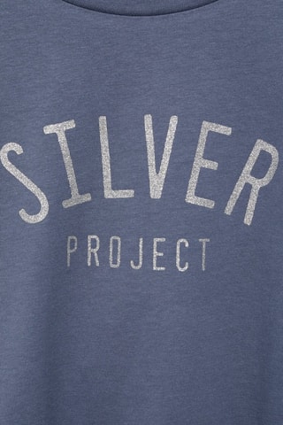 T-shirt coton ouverture épaules - Bleu