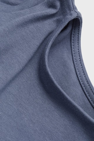 T-shirt coton ouverture épaules - Bleu