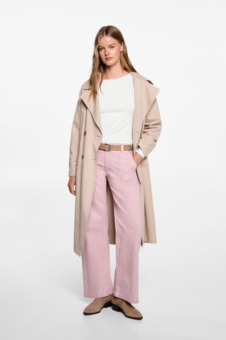 T-shirt manches longues ouverture au dos - Blanc cassé