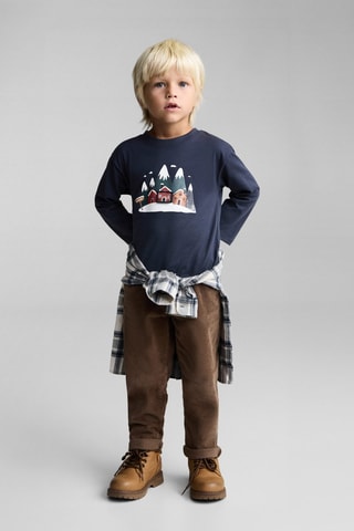 T-shirt imprimé Noël - Bleu marine