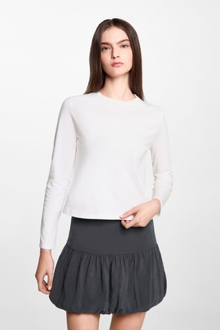 T-shirt détails froncés - Blanc cassé