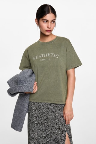 T-shirt message imprimé - Vert