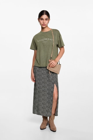 T-shirt message imprimé - Vert