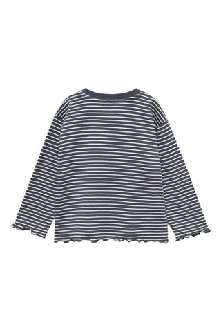 T-shirt coton à rayures - Anthracite