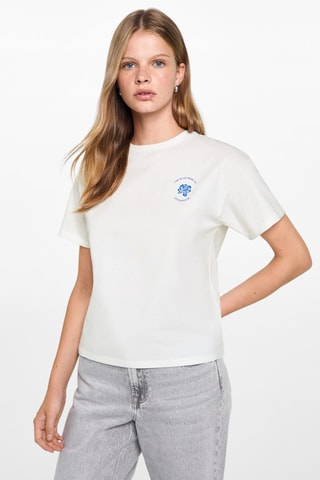 T-shirt imprimé dos - Blanc cassé