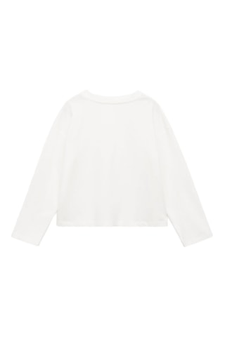 T-shirt coton imprimé - Blanc cassé