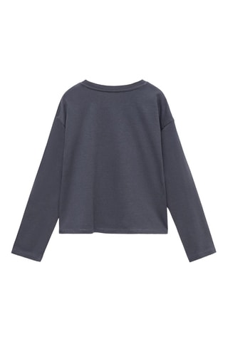 T-shirt coton perles - Bleu pétrole