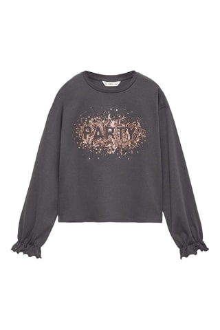 T-shirt imprimé paillettes - Anthracite