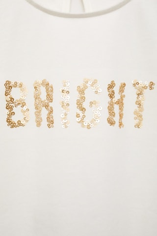 T-shirt paillettes - Blanc cassé