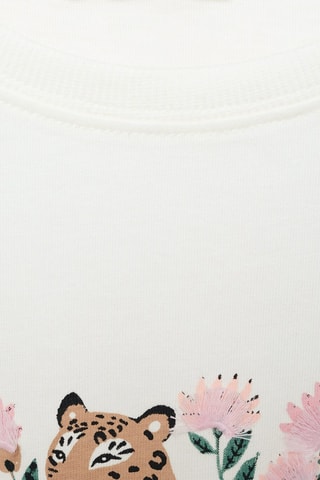 T-shirt panthère manches longues - Blanc cassé
