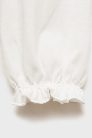 T-shirt manches longues détail strass - Blanc cassé