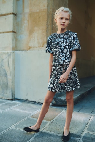 T-shirt paillettes - Bleu