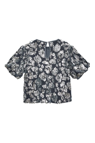 T-shirt paillettes - Bleu